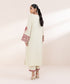 Women's Pret Dobby Off White Embroidered A-Line Shirt